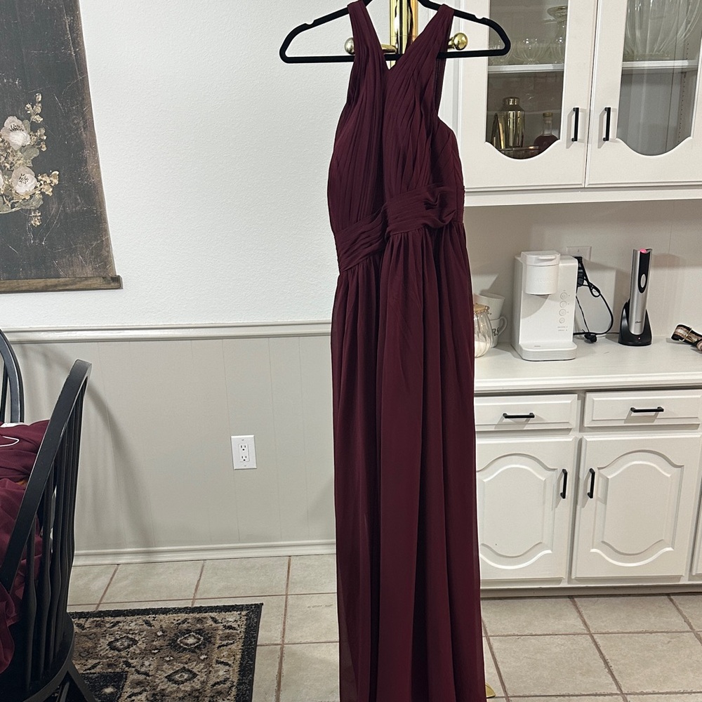 Azazie Elegant Burgundy Evening Gown